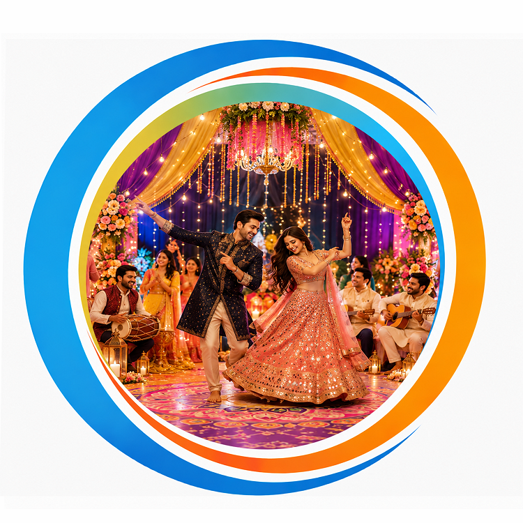 English Sangeet Invitation Cards