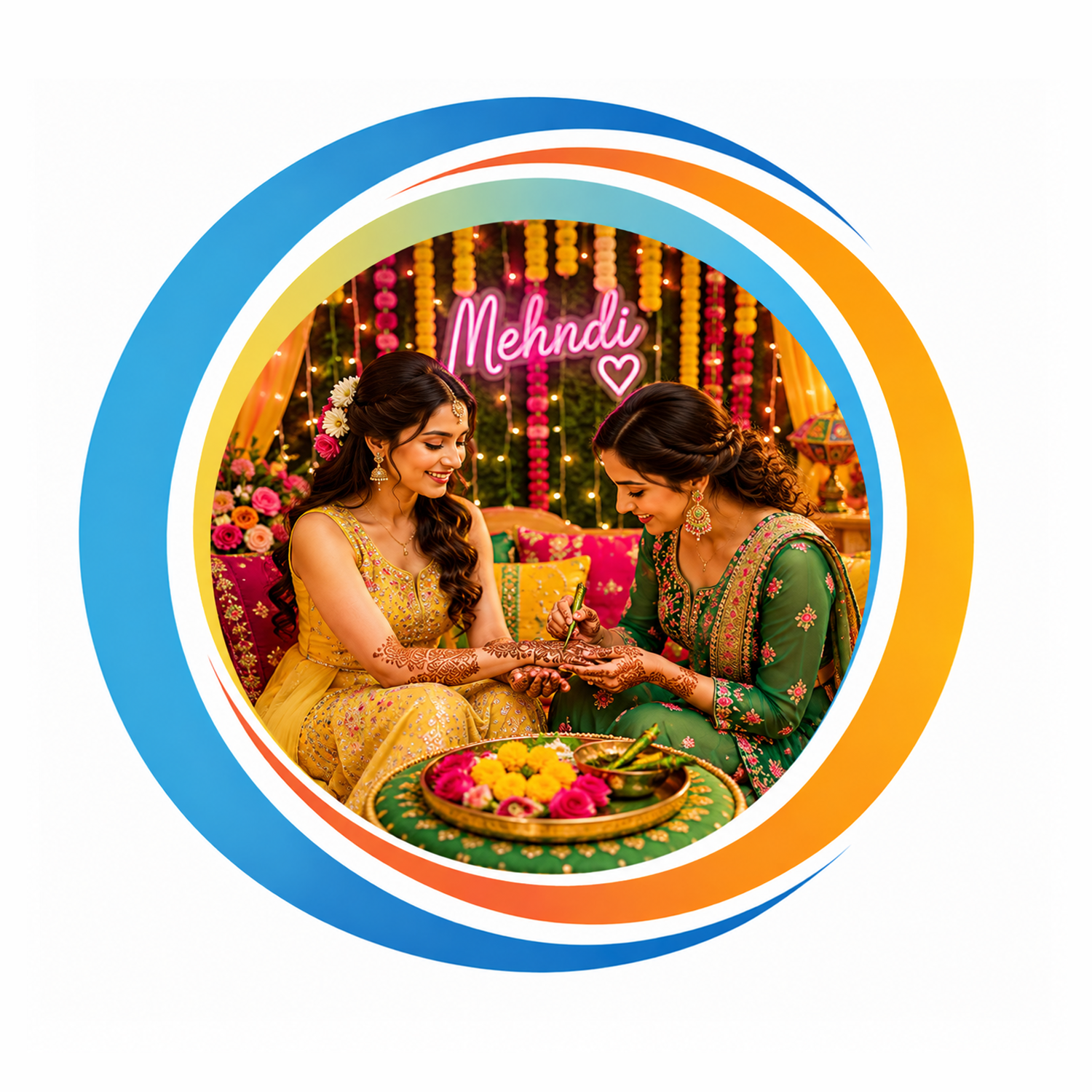 English Mehandi Invitation Card